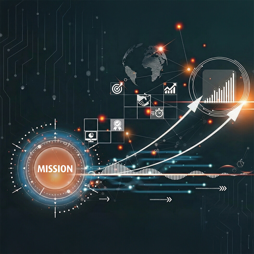 Hand placing dart on target representing precision and mission focus